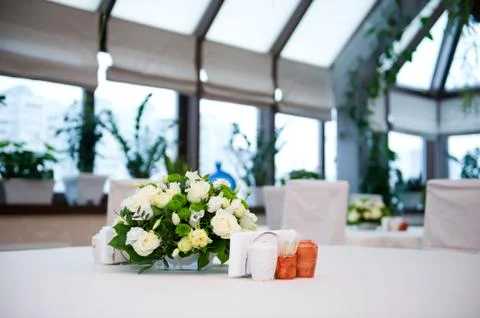 Flower arrangement on a table Stock Photos