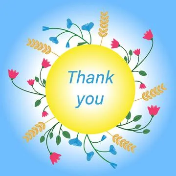 Flower arrangement with text Stock Illustration