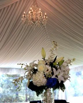 Flower arrangment for wedding reception Stock Photos