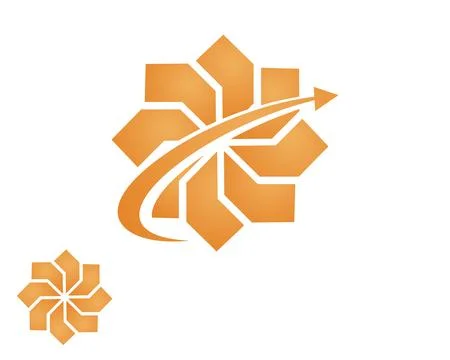 Flower arrow logo icon template Stock Illustration