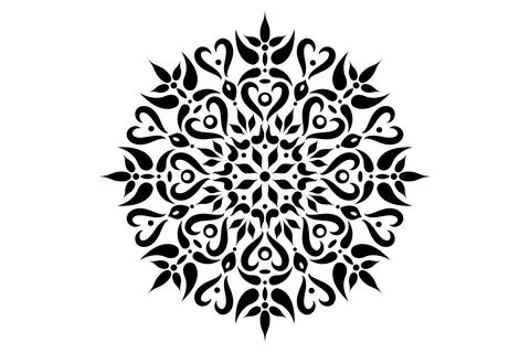 Flower art mandala pattern design, floral decorative element Stock Illustration