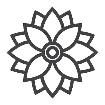 Flower Astra line icon, easter and holiday Stockillustratie