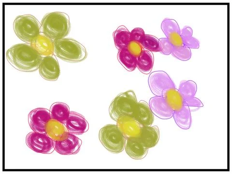 Flower back ground with white space green pink purple Stock Illustration