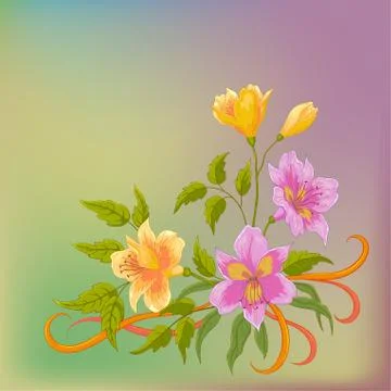 Flower background, alstroemeria Stock Illustration