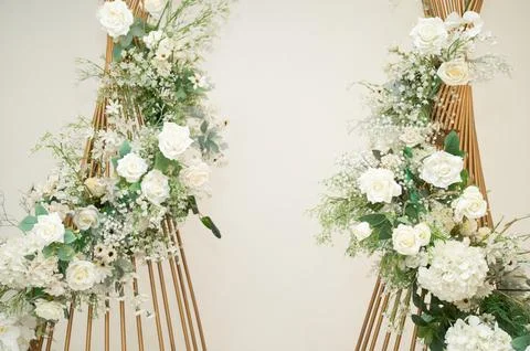 Flower background, backdrop wedding decoration, rose pattern Stock Illustration