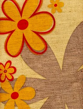 Flower Background on Burlap Fotos Stock
