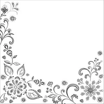 Flower background, contours Stock Illustration
