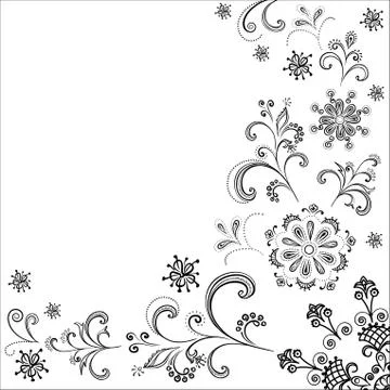 Flower background, contours Stock Illustration