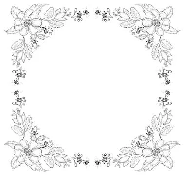 Flower background, contours Stock Illustration