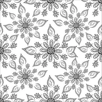 Flower background, contours Stock Illustration