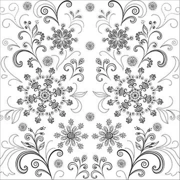 Flower background, contours Stock Illustration