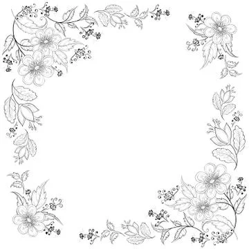 Flower background, contours Stock Illustration