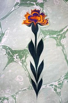 Flower background. Ebru art background Illustrazione stock