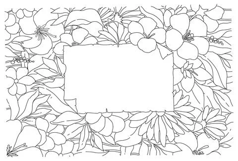 Flower background frame Stock Illustration