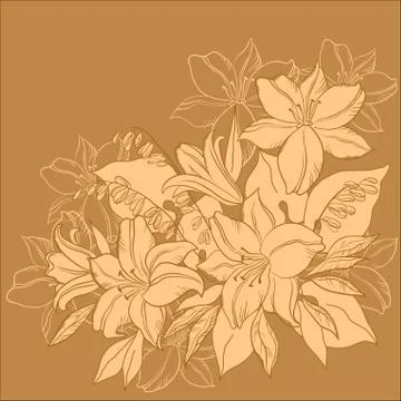 Flower background, monochrome Stock Illustration