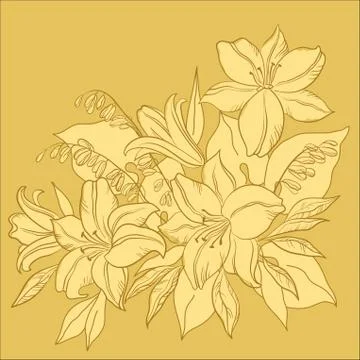 Flower background, monochrome Stock Illustration