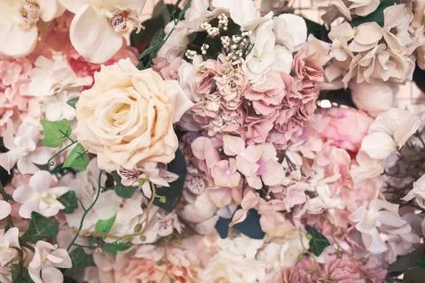 Flower background pattern. Vintage toning image. Copyspace for design Stock Photos