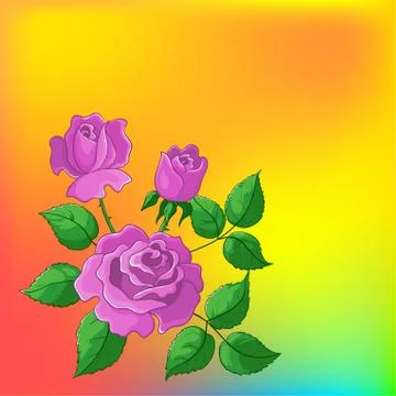 Flower background, roses Illustrazione stock