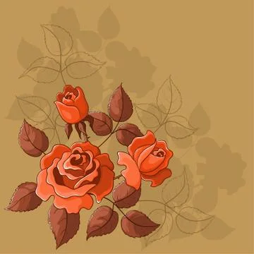 Flower background, roses Stock Illustration