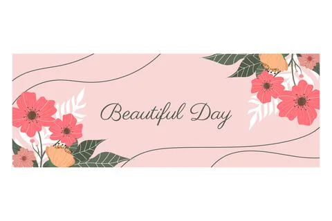 Flower Banner Background Vector Stock Illustration