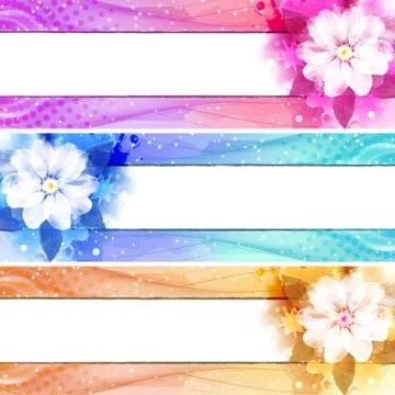 Flower Banner Set Illustrazione stock