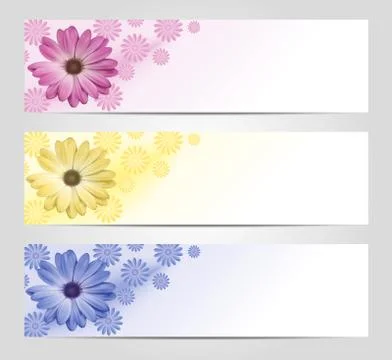 Flower banner set Stock Illustration