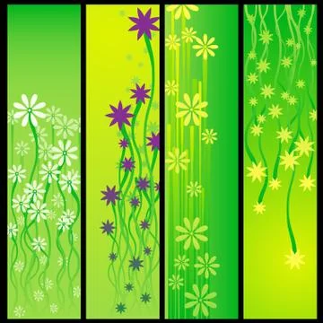 Flower banners Stock Illustration
