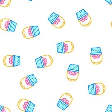 Flower basket vector seamless pattern Illustrazione stock