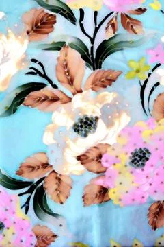Flower batik background with fabric texture Stock Photos