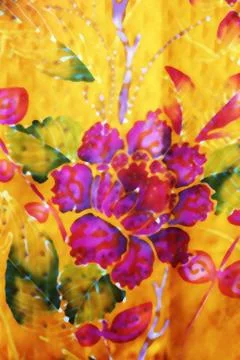 Flower batik background with fabric texture Stock Photos