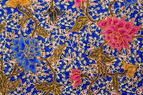 Flower batik pattern Stock Photos