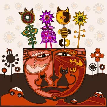 Flower bed Stock Illustration