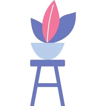 Flower bed vector icon garden pot, park plant Stock Illustration