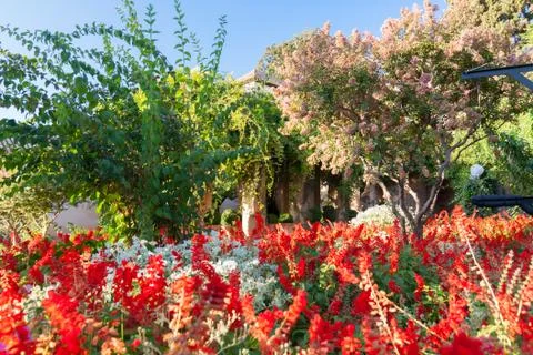 Flower beds of Generalife Stock Photos