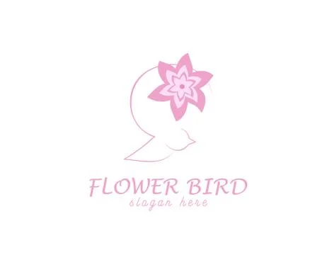 Flower Bird logo Stock Illustration