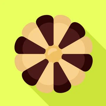 Flower biscuit icon, flat style Stock Illustration
