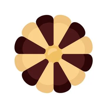Flower biscuit icon, flat style 스톡 일러스트