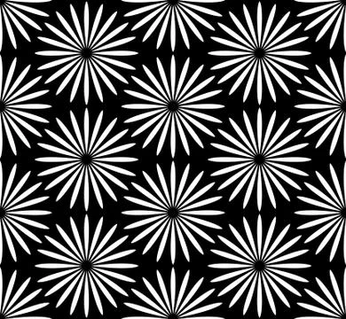 Flower black and white pattern Stock Illustration