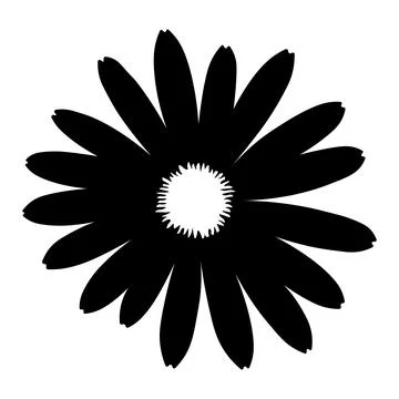 Flower black vector icon on white background Stock Illustration