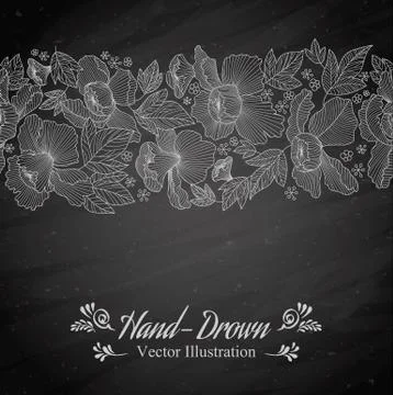 Flower on a blackboard Stock Illustration
