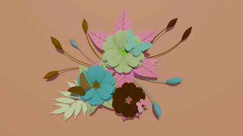 Flower Blooming Animation 4k 3d animation Stock Footage 217415658