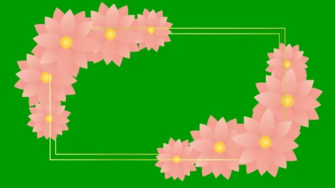Flower blooms  frame background 4 green Stock Footage 149268962