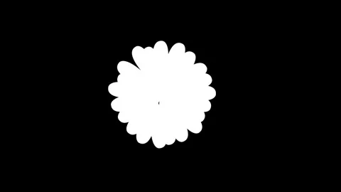 Flower blossom icon loop Animation video transparent background with alpha .. Stock Footage 236835353
