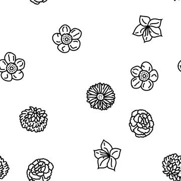 Flower blossom spring vector seamless pattern Illustrazione stock