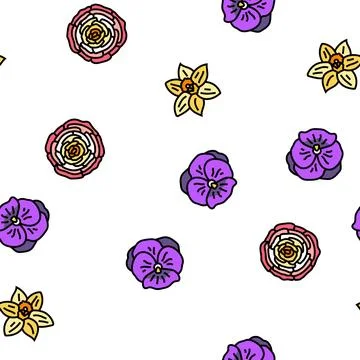Flower blossom spring vector seamless pattern Stockillustratie