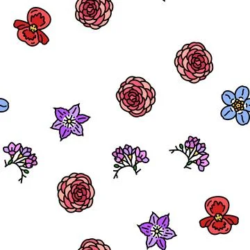 Flower blossom spring vector seamless pattern Illustrazione stock