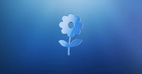 Flower Blue 3d Icon Stock Footage 75861255