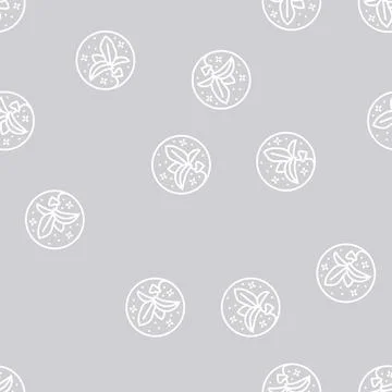 Flower boho line seamless pattern Stock Illustration