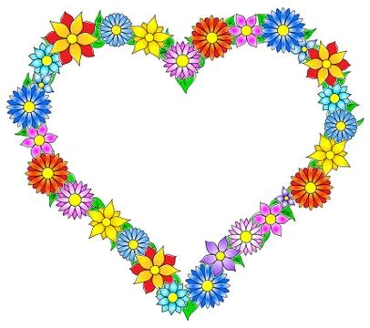Flower border heart Stock Illustration