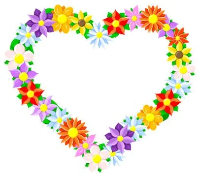 Flower border heart Stock Illustration